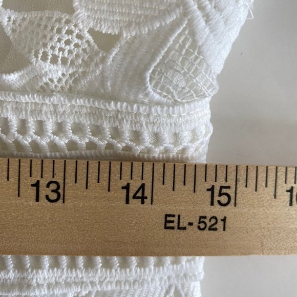 NEW ADELYN RAE Shift Lace Floral Midi White Adrian Dress Size Sm $128 Back Zip - Picture 8 of 9